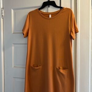 Sunset orange t shirt style dress